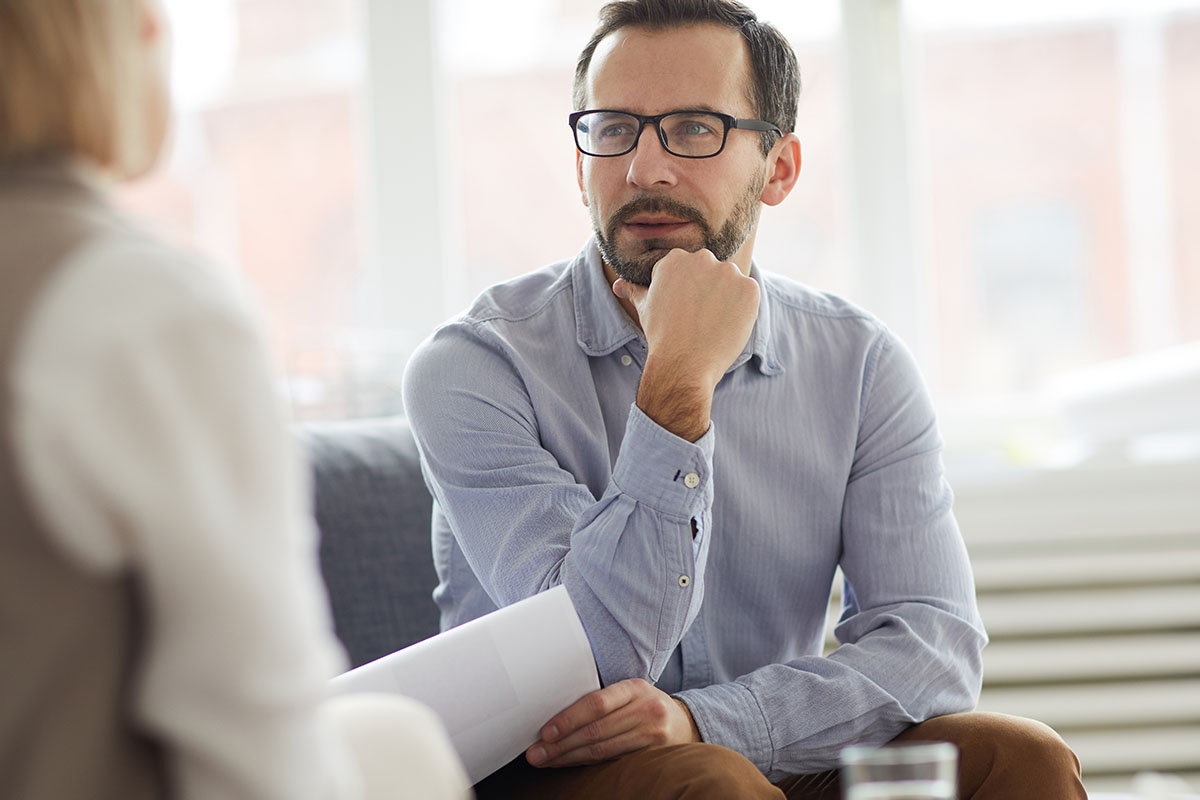 Man listening to discussion about codeine and morphine