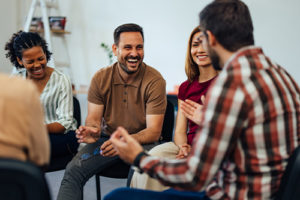 People in a group therapy program