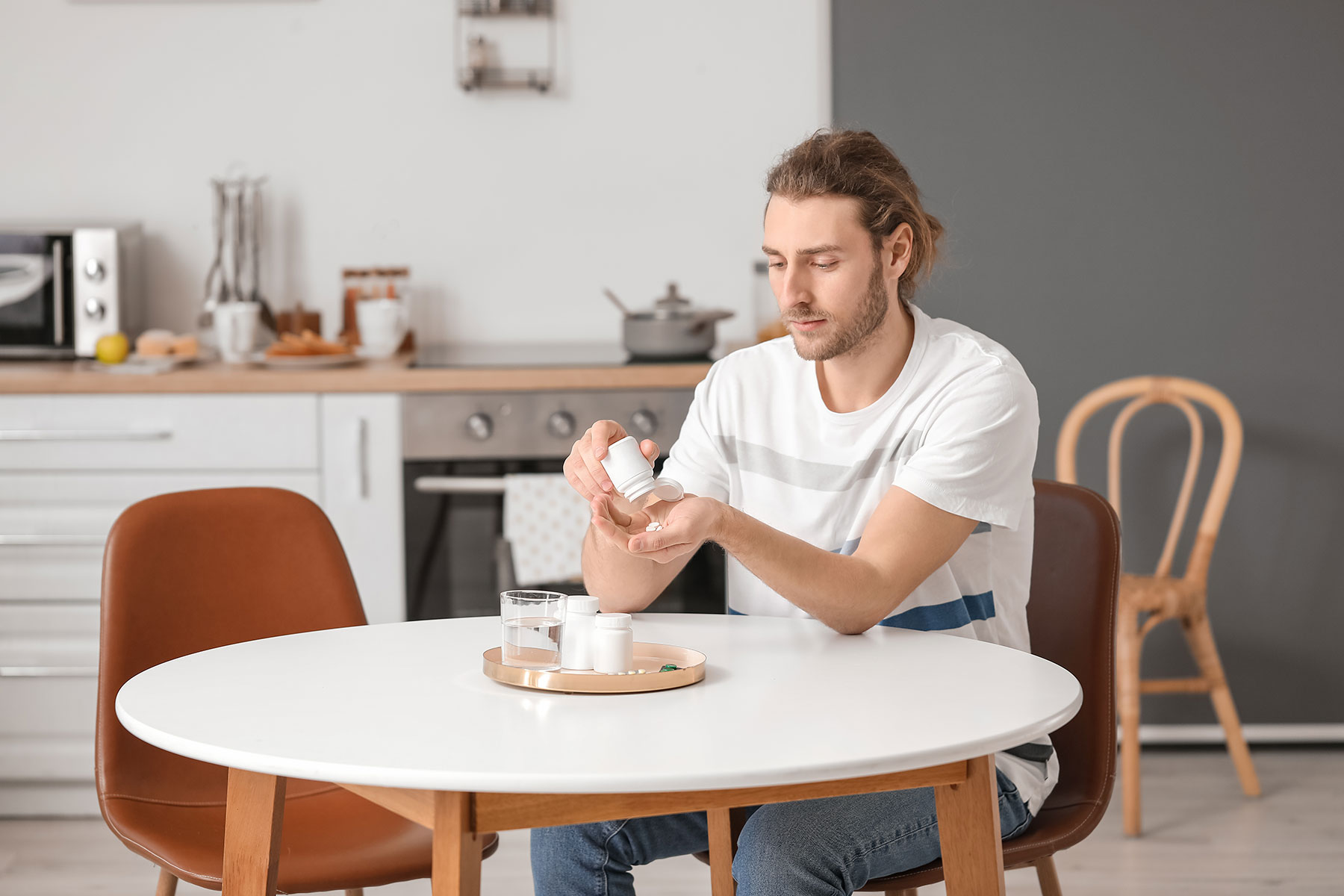 a person takes pills as a form of self-medication